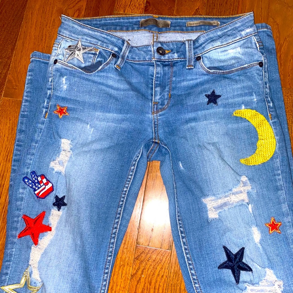 GUESS Patchwork Distress Jeans